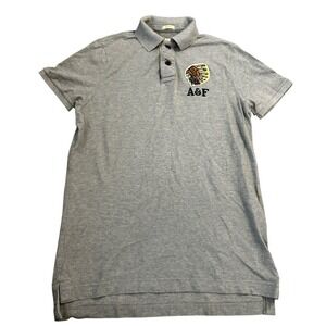 Abercrombie & Fitch Vintage Polo Shirt Mens XXL Gray Embroidered Indian Y2K